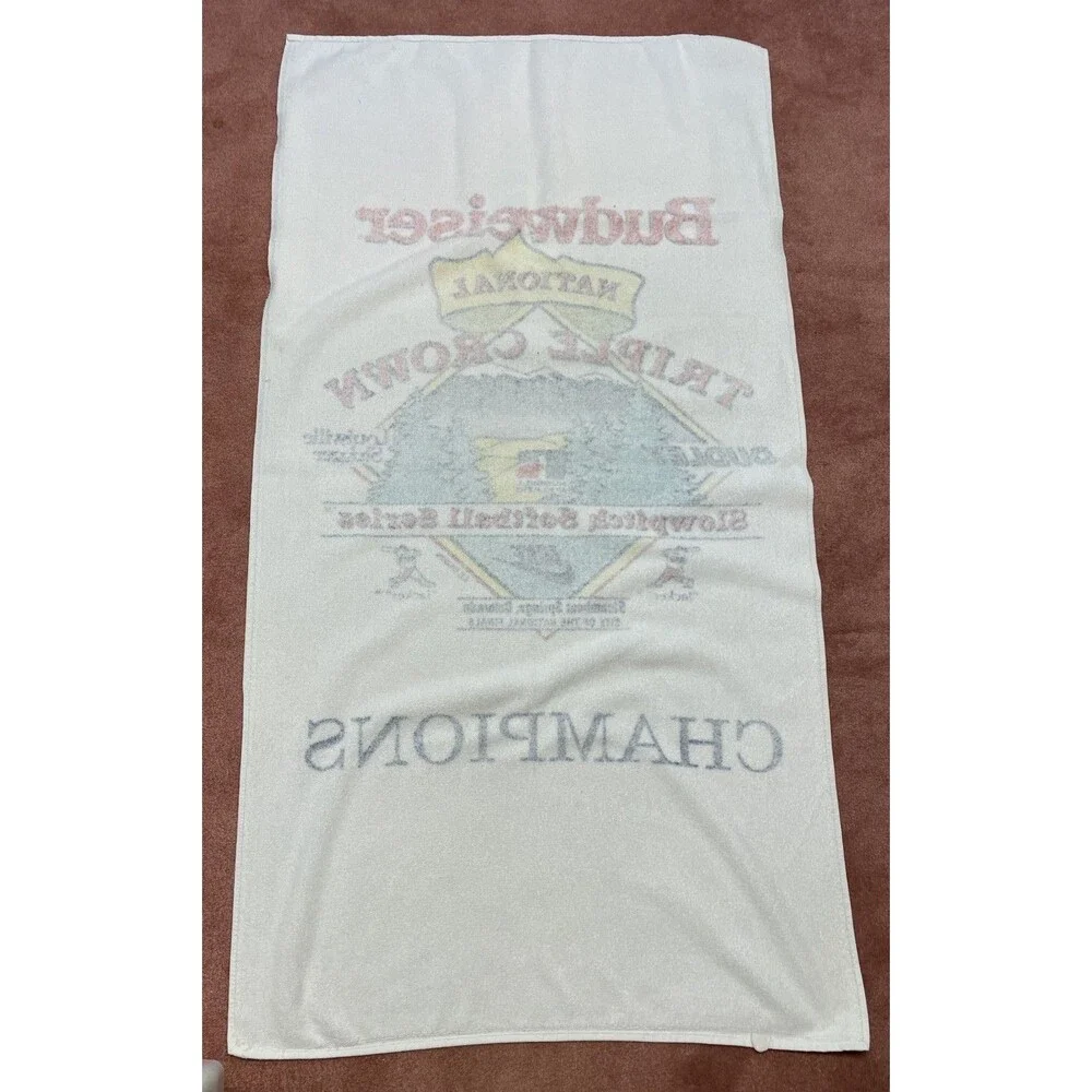 Vintage Budweiser National Triple Crown Slowpitch Softball Champions Beach Towel